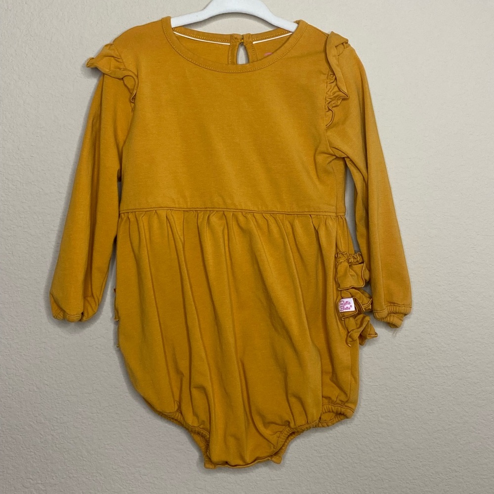 Ruffle Butts Yellow Romper, 2T